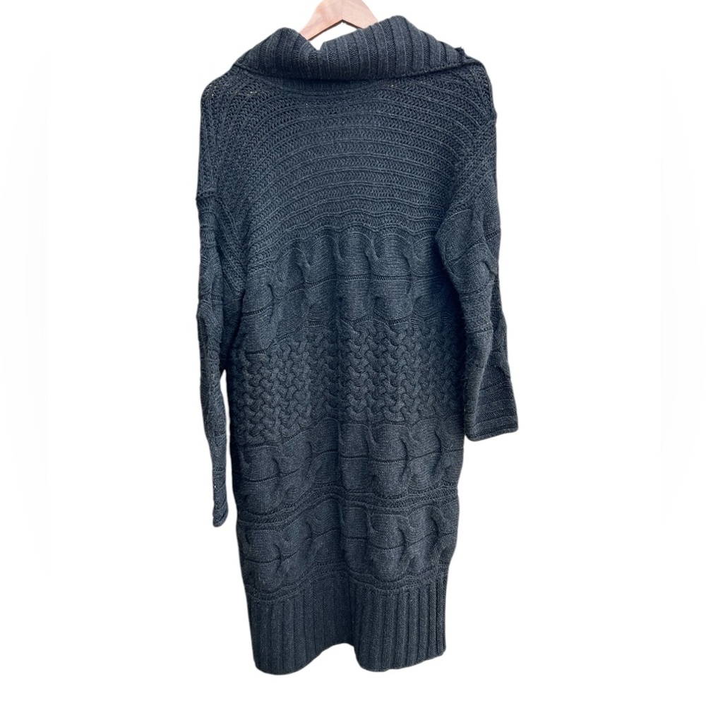 Express Long sleeve Cable Knit Chunky Duster Charcoal Size Medium - Picture 3 of 4